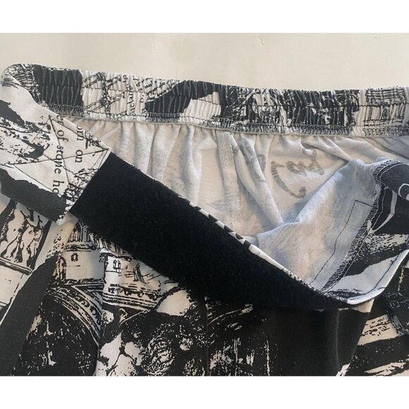 Vtg Sam Beach Michelangelo Hammer Baggy Pants Adjustable One Size Black White - Picture 12 of 16